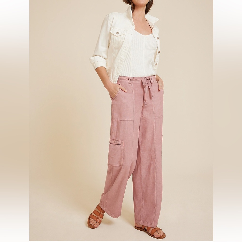 Maurices Pink Wide-Leg Drawstring Cargo Pants